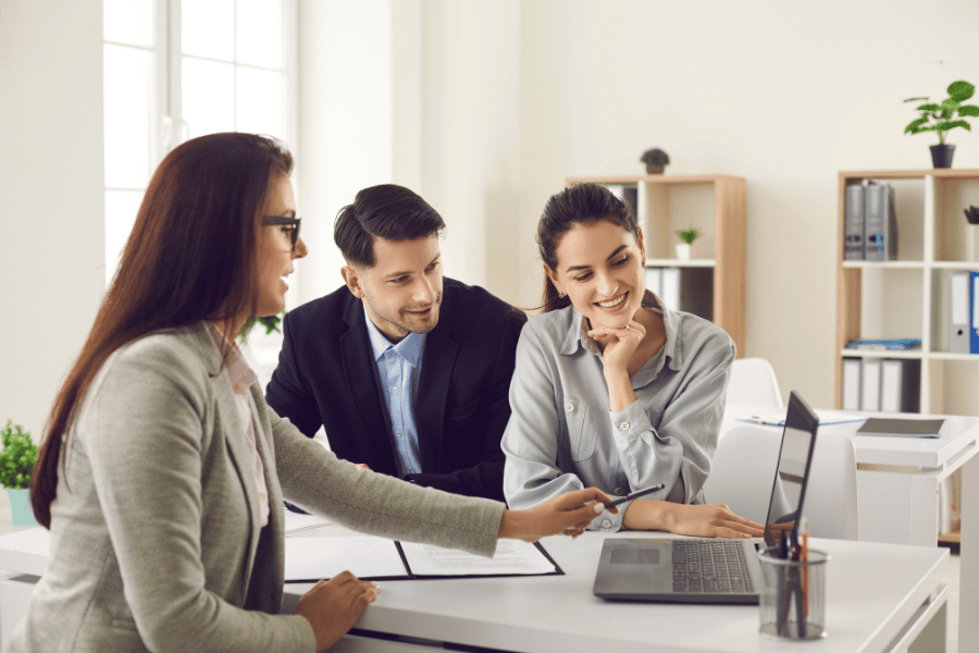 real estate agent following up with visitors and connecting with clients