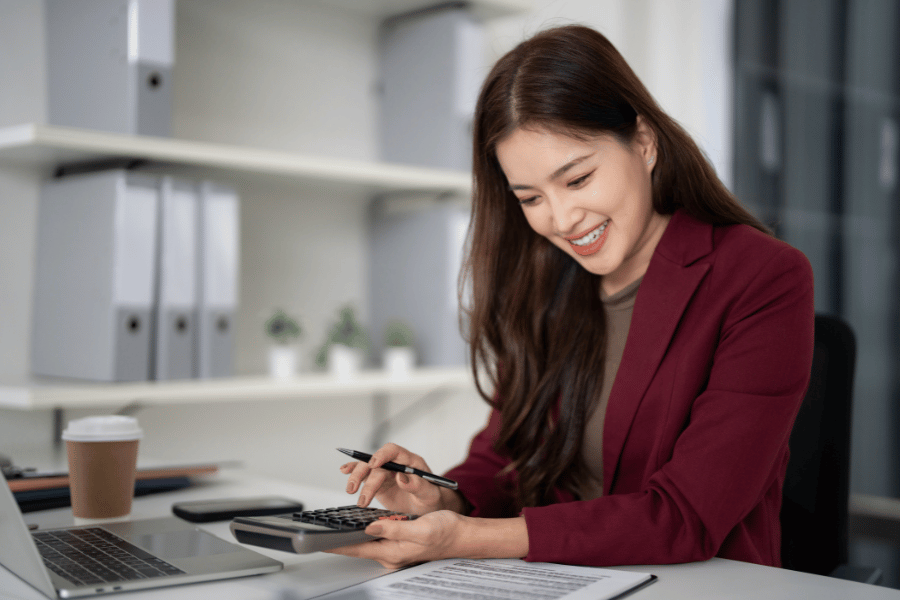 Real estate agent working in the office and building a personal brand